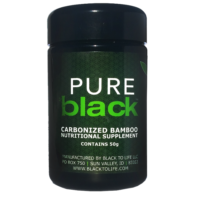 Pure Black Carbonized Bamboo Supplement - Natural Detox and Digestive Support