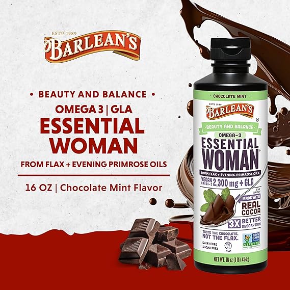 Barlean’s Essential Woman’s Chocolate Mint (12 fl oz) - Nourish and Balance Naturally - Image 2