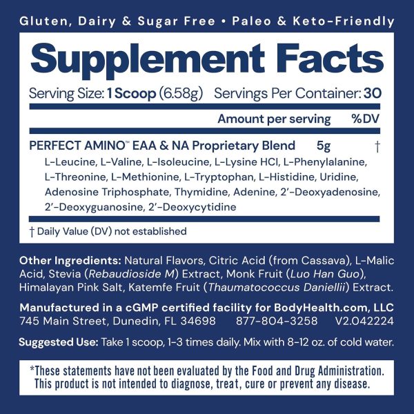 Perfect Amino Acid Powder (Mixed Berry, 197g) - Essential Amino Acids for Muscle Recovery and Performance - Image 4