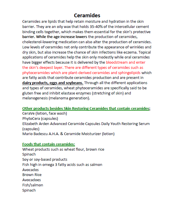 Ceramides for Skin Hydration