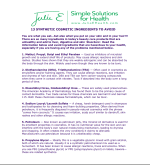 13 Synthetic Cosmetic Ingredients
